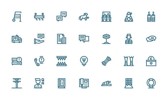 negrita línea íconos desde apoyo conjunto con 28 vectores mínimo icono conjunto para interfaz proyectos