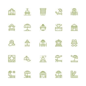 25 Medium Stroke Outline Style Icons from Shade Collection Icon Set for Projects vector