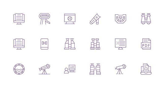 Minimal Line Style Viewing Icons with 18 Vectors Smart Icon Collection