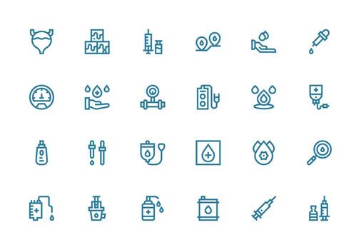 Thick Line Line Icons from Fluid Set with 24 Vectors Icons Built for Visual Consistency Pack