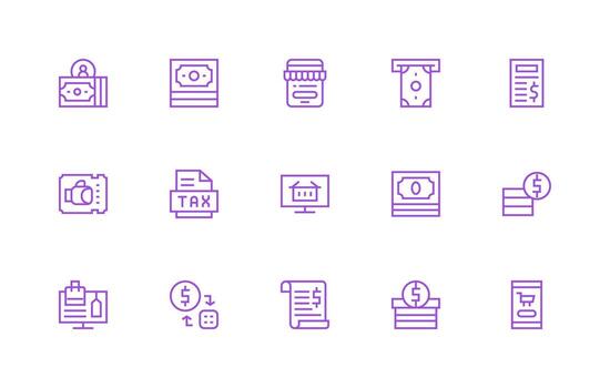 15 Regular Line Vectors for Payment Theme Interface Icon Collection for Daily Projects