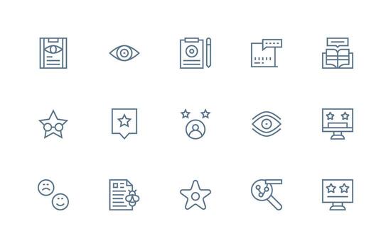 revisión visual paquete conteniendo 15 regular línea íconos íconos construido para visual consistencia paquete vector