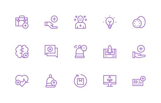 15 Regular Line Style Icons from New Collection Icon Pack for Various Themes vector