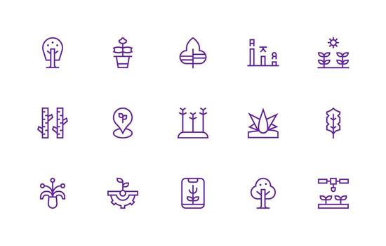 Growth Visual Pack containing 15 Regular Line Icons Minimal Icon Set for Interface Projects vector