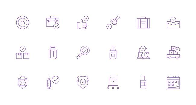 comprobado diseño íconos presentando 18 en mínimo línea estilo web icono colección vector