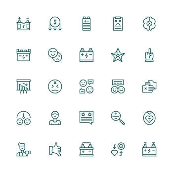 25 Medium Stroke Outline Icons for Negative Graphics Essential Icon Set for Teams vector
