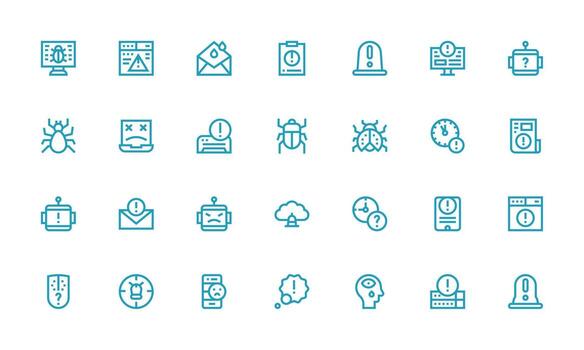 Issue featuring 28 Icons in Bold Line Design Functional Icon Series vector
