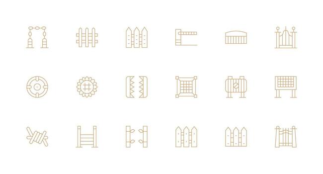 Minimal Line Icons from Fence Set with 18 Vectors Multi-Style Icons for Creative Projects