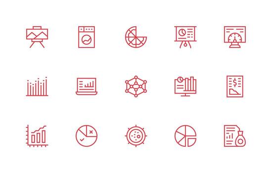 regular línea íconos desde grafico conjunto con 15 vectores icono conjunto para aplicaciones