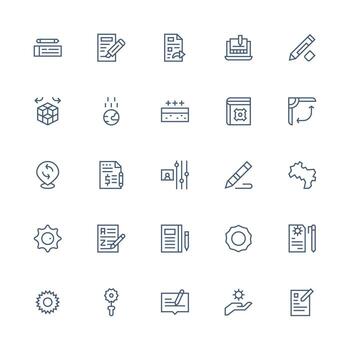 Medium Stroke Outline Icons from Change Set with 25 Vectors Complete Icon Bundle for Web Design