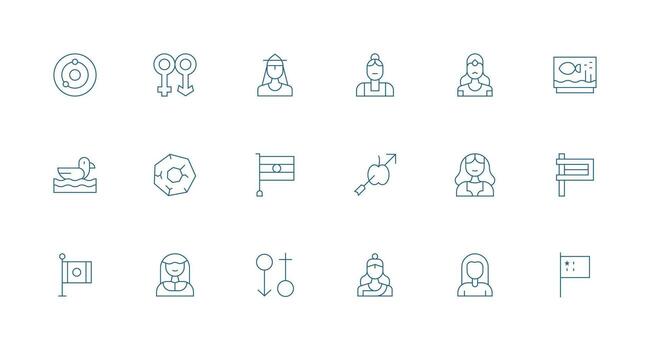 Minimal Line Icons from Representation Set with 18 Vectors Neutral Style Icons for Any Project