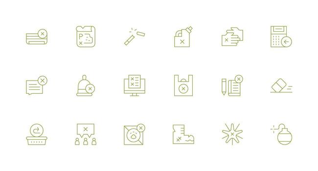 18 Icons for Cancel in Minimal Line Format Simple Icon Pack vector