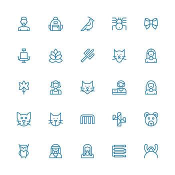 25 íconos para lineal en medio carrera contorno formato monitor icono paquete vector