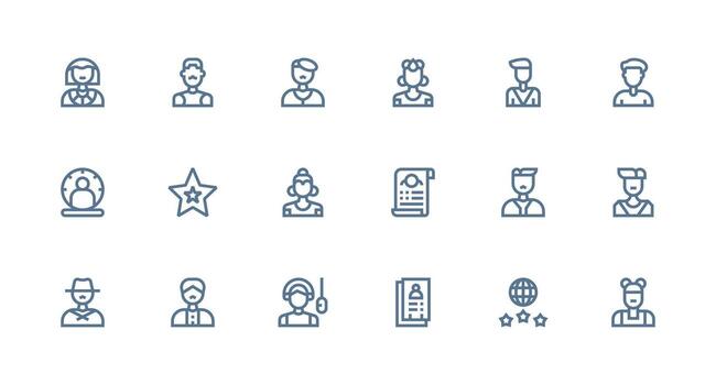 18 Strong Stroke Line Icons for Client Graphics Reusable Icon Set vector