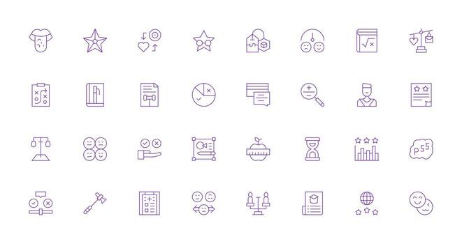 32 Thin Line Icons for Assessment Graphics Multi-Purpose Icon Set vector