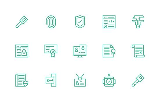15 Regular Line Vectors for Authentication Theme Web and App Icon Pack Collection