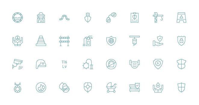 Thin Line Icons from Safety Set with 32 Vectors Design Ready Icon Set for Teams