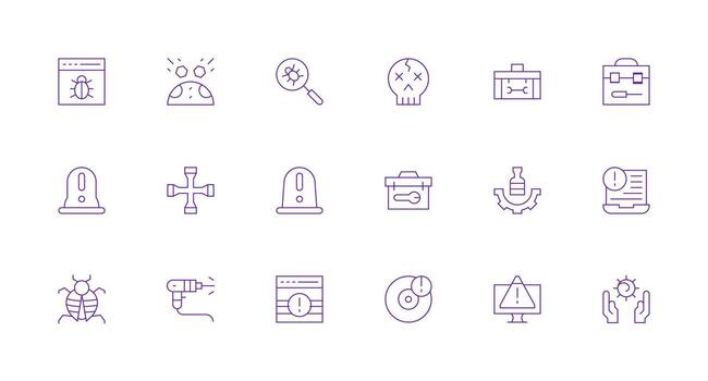 18 Minimal Line Designs for Fix Icons Web and App Icon Pack Collection vector