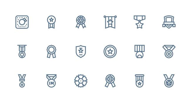 Distinction including 18 Strong Stroke Line Illustrations Quick Access Icons for UI Development vector