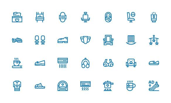 Bold Line Icons from Comfort Set with 28 Vectors Neatly Designed Icons for Web Platforms