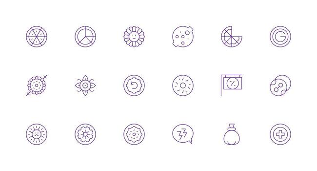 18 Circle Icons in Minimal Line Aesthetic Web and App Icon Pack Collection vector