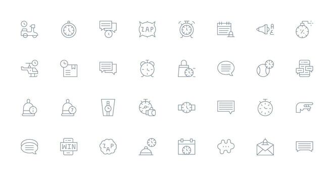 Prompt Visual Pack containing 32 Thin Line Icons User Interface Icons for Digital Products vector
