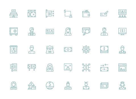 35 Icons for Account in Light Line Format Fully Editable Icon Set for Web vector