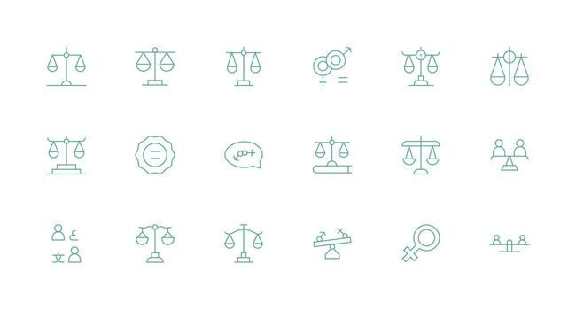 18 Minimal Line Vectors for Equality Theme High-Resolution Icons for Any Platform
