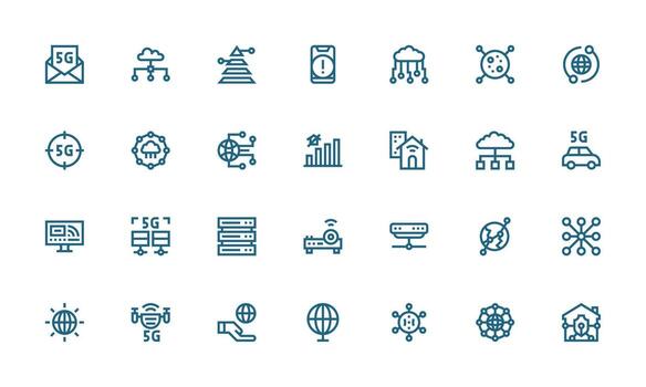 28 Icons for Connectivity in Bold Line Format Versatile Icon Collection for Designers vector