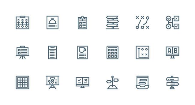 Choices featuring 18 Icons in Strong Stroke Line Design UI and UX Focused Icon Collection vector