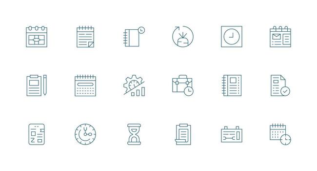18 mínimo línea vectores para tarea tema rápido acceso íconos para ui desarrollo