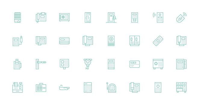 Thin Line Icons from Keypad Set with 32 Vectors Responsive Icon Set for Flexible Layouts