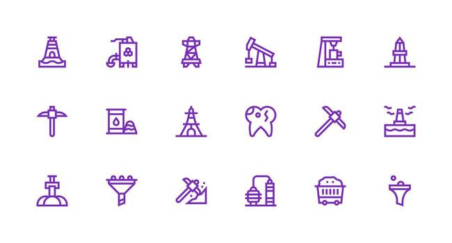 18 Icons for Extraction in Strong Stroke Line Format Flexible Icon System for Web Interfaces vector