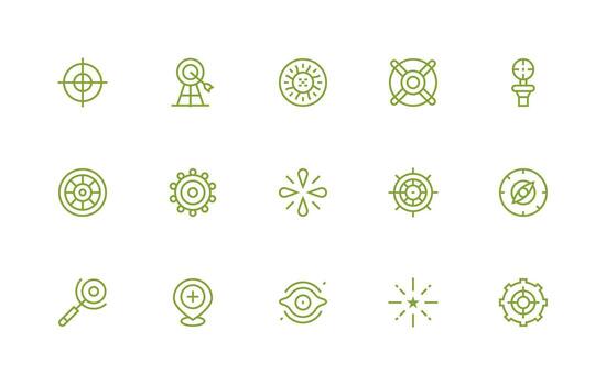 Regular Line Icons from Center Set with 15 Vectors High-Resolution Icons for Any Platform