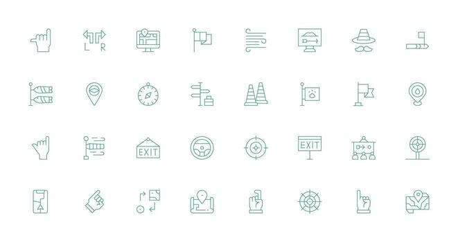 Direction featuring 32 Icons in Thin Line Design Interface Icon Collection vector