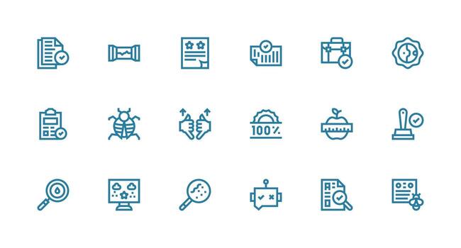 18 Strong Stroke Line Designs for Quality Control Icons Interface Icons for Daily Use vector