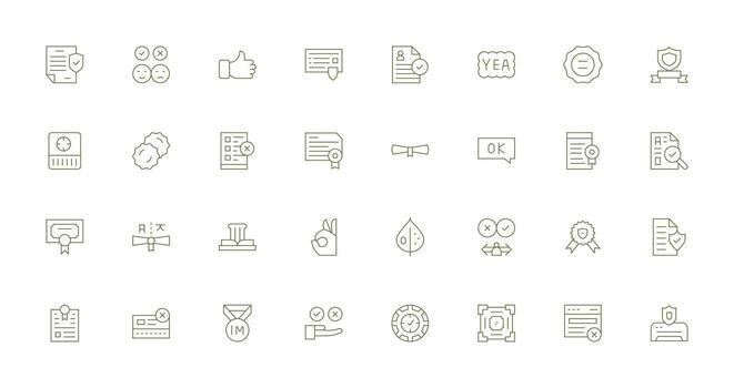 Validation Design Icons featuring 32 in Thin Line Style Flexible Icon System for Web Interfaces vector
