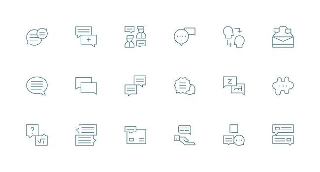 Minimal Line Style Support Ticket Icons with 18 Vectors Detailed Icon Collection for Design Systems