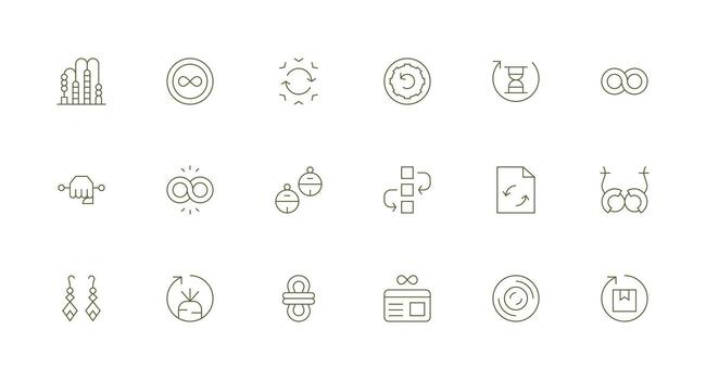 18 Icons for Loop in Minimal Line Format Creative Icon Set vector