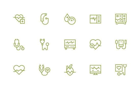 legumbres icono colección con 15 regular línea diseños ui icono conjunto vector