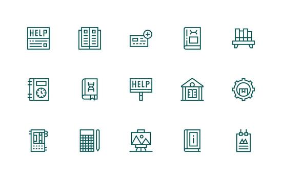 15 regular línea estilo íconos desde documentación colección multi-estilo icono colección vector