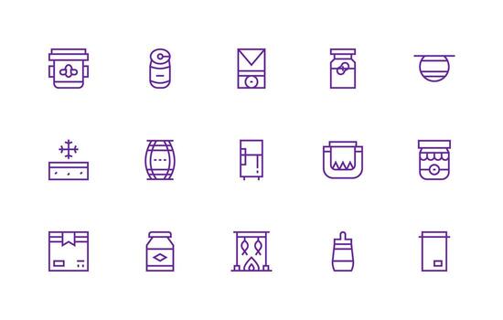 Regular Line Icons from Preserve Set with 15 Vectors Icon Pack for UI