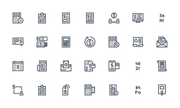 Bold Line Icons from Invoice Set with 28 Vectors Icons Built for Visual Consistency Pack