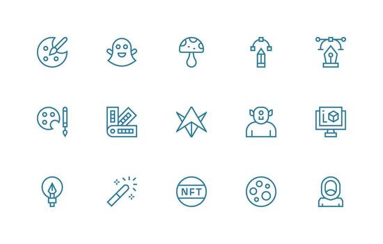 regular línea íconos desde digital Arte conjunto con 15 vectores de múltiples fines icono paquete para plantillas