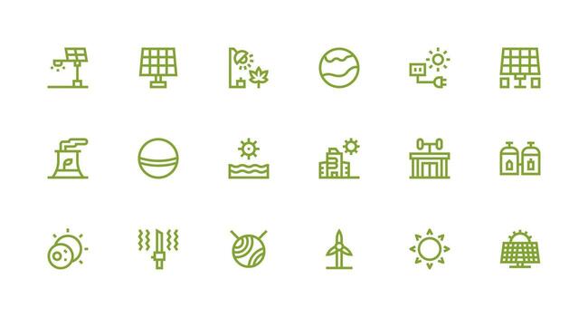 fuerte carrera línea íconos desde solar conjunto con 18 vectores bien estructurado íconos para creativo utilizar