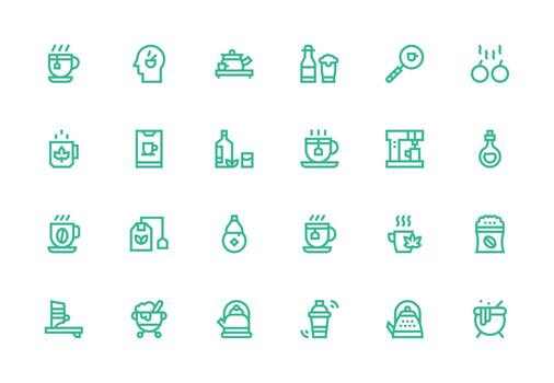 24 Thick Line Line Vectors for Brew Theme Neatly Designed Icons for Web Platforms