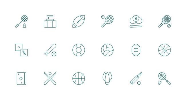 juego icono diseño íconos presentando 18 en mínimo línea estilo de múltiples fines icono conjunto vector