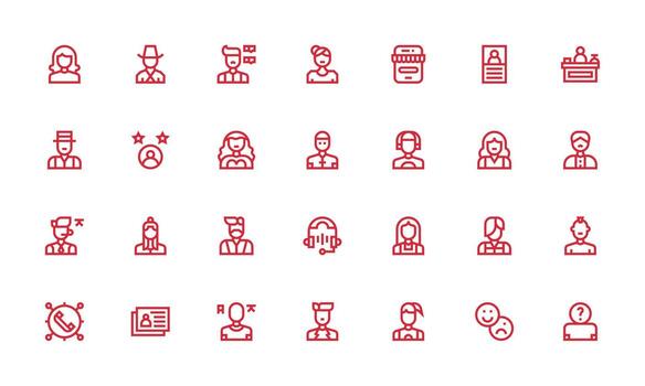 Customer Icon Set with 28 Bold Line Graphics Multi-Purpose Icon Set vector