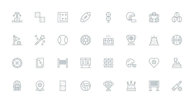 32 Thin Line Vectors for Game Theme Reliable Icons for All Interfaces