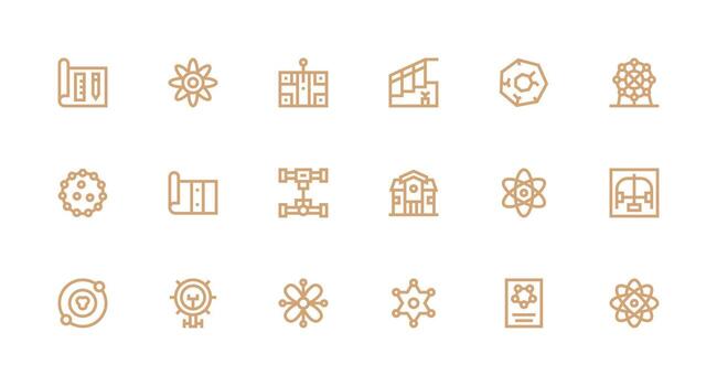 18 Schematic Icons in Strong Stroke Line Aesthetic Complete Icon Bundle for Web Design vector
